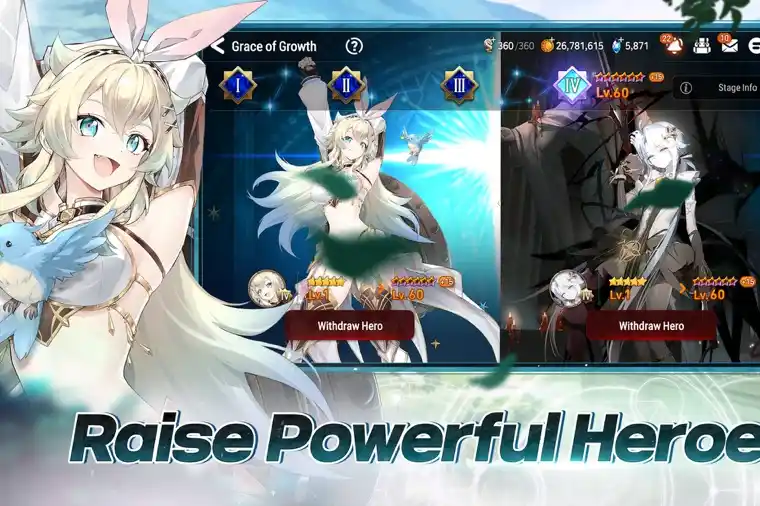 Arte di un gioco mobile RPG anime